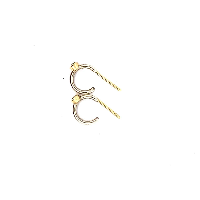 Dainty Hoop Earrings - Diamond | Sapphire