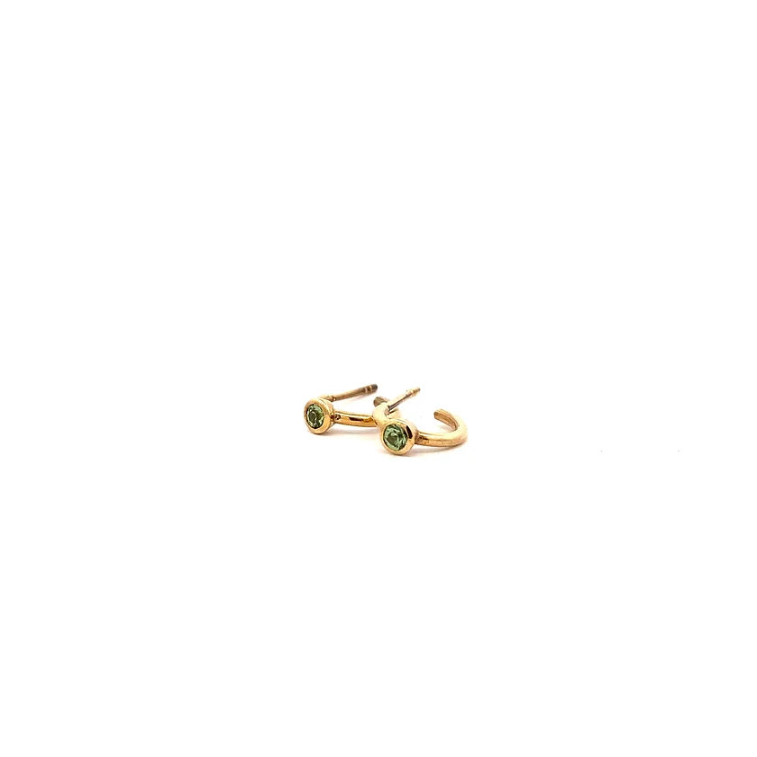 Dainty Hoop Earrings - Diamond | Sapphire