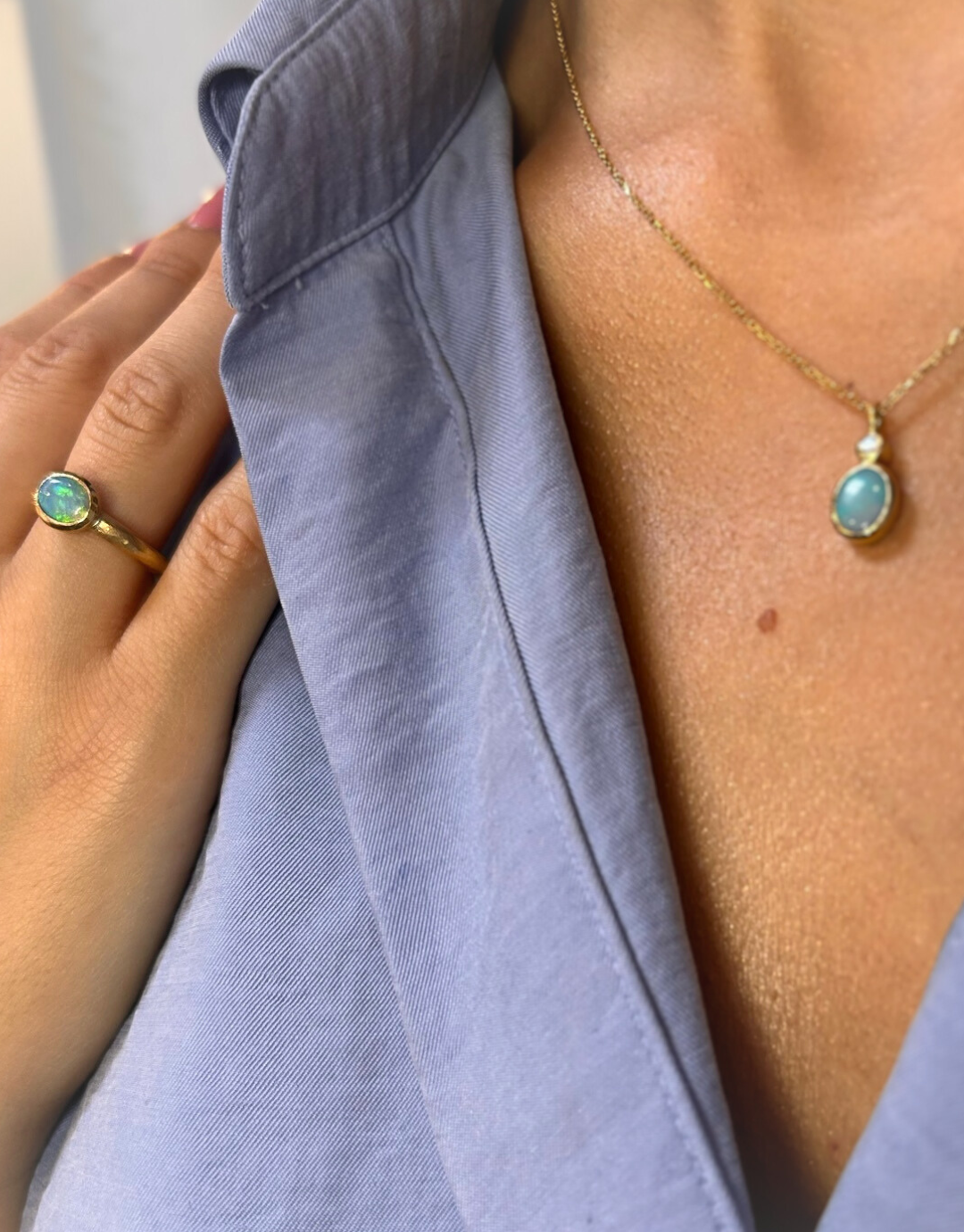 Oval Cut Opal Gold Ring