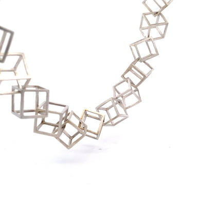 Cube Necklace | Sterling Silver or Gold