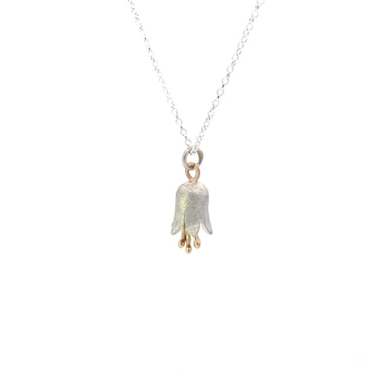 Silver and Gold Bluebell Pendant Necklaces