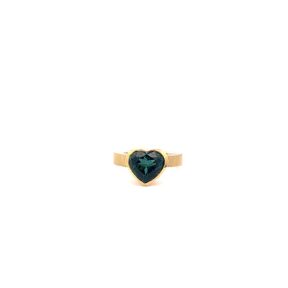 Green Tourmaline Heart Ring