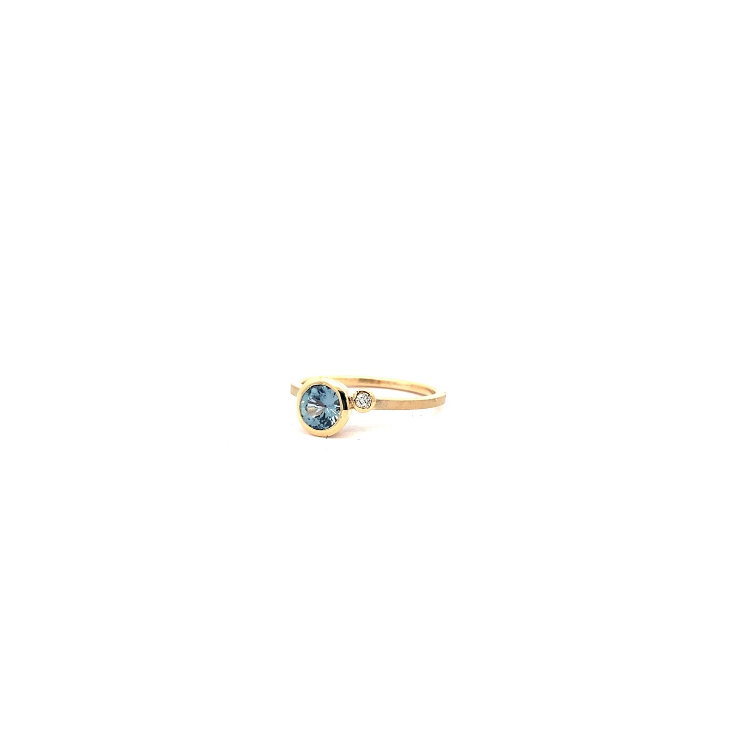 Denim Blue Sapphire and Diamond Asymmetric Ring