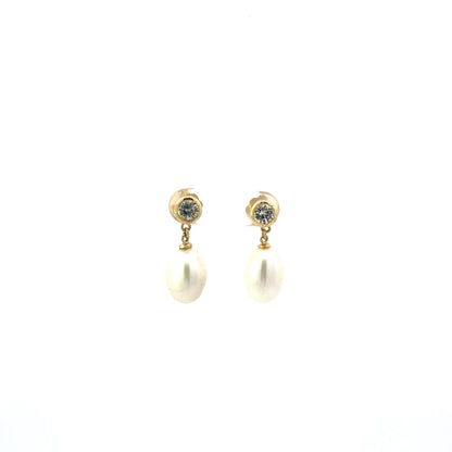 Champagne Sapphire and Pearl Drops