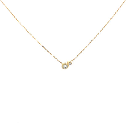 Champagne Sapphire and Diamond Asymmetric Necklace