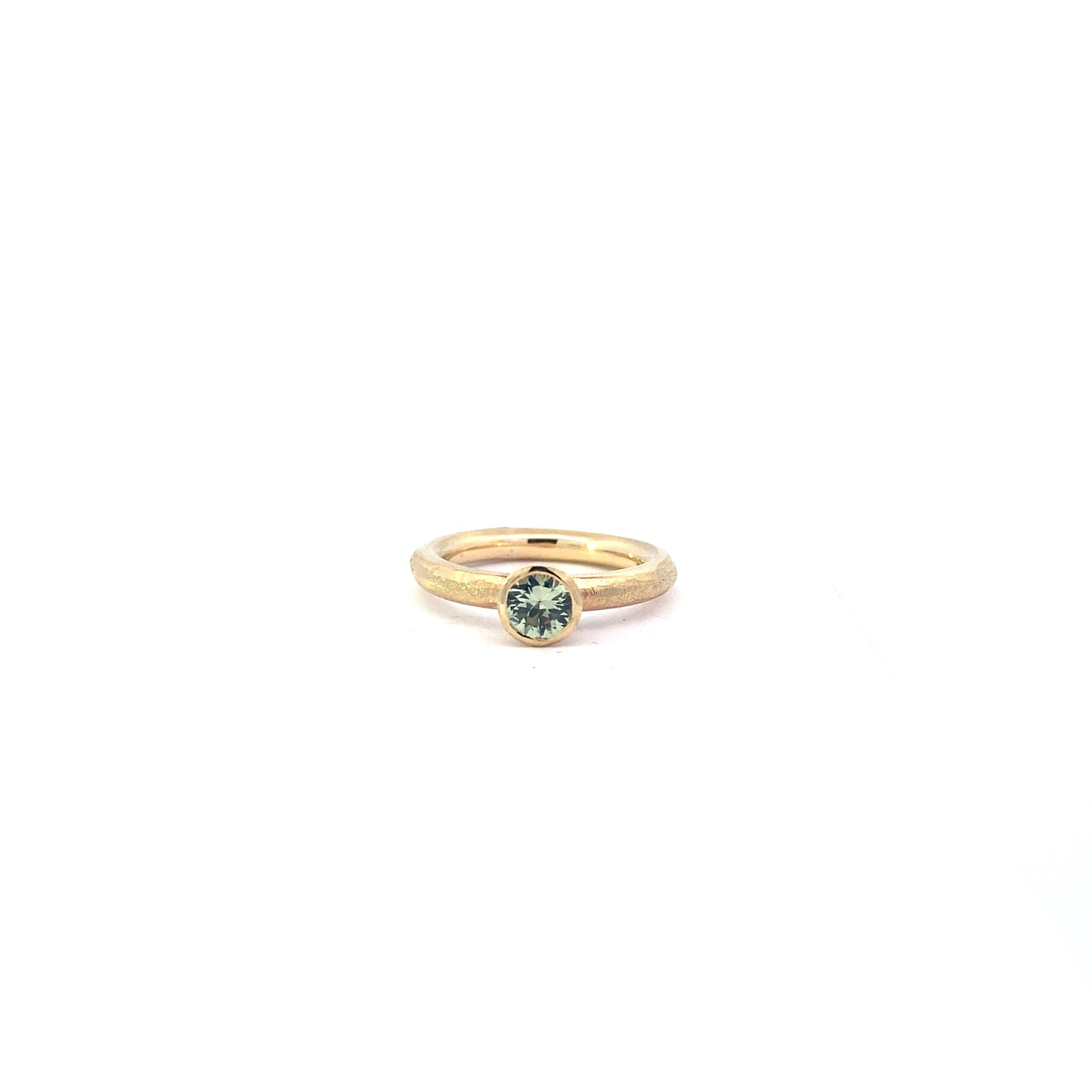 Green Sapphire Halo Ring