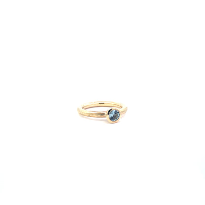 Pale Blue Sapphire Ring - Filed Halo Band