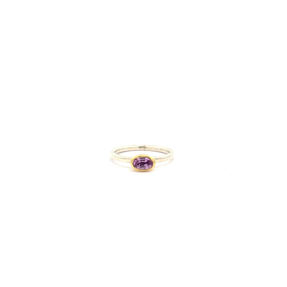 Pink Sapphire Ring | Sterling Silver Band