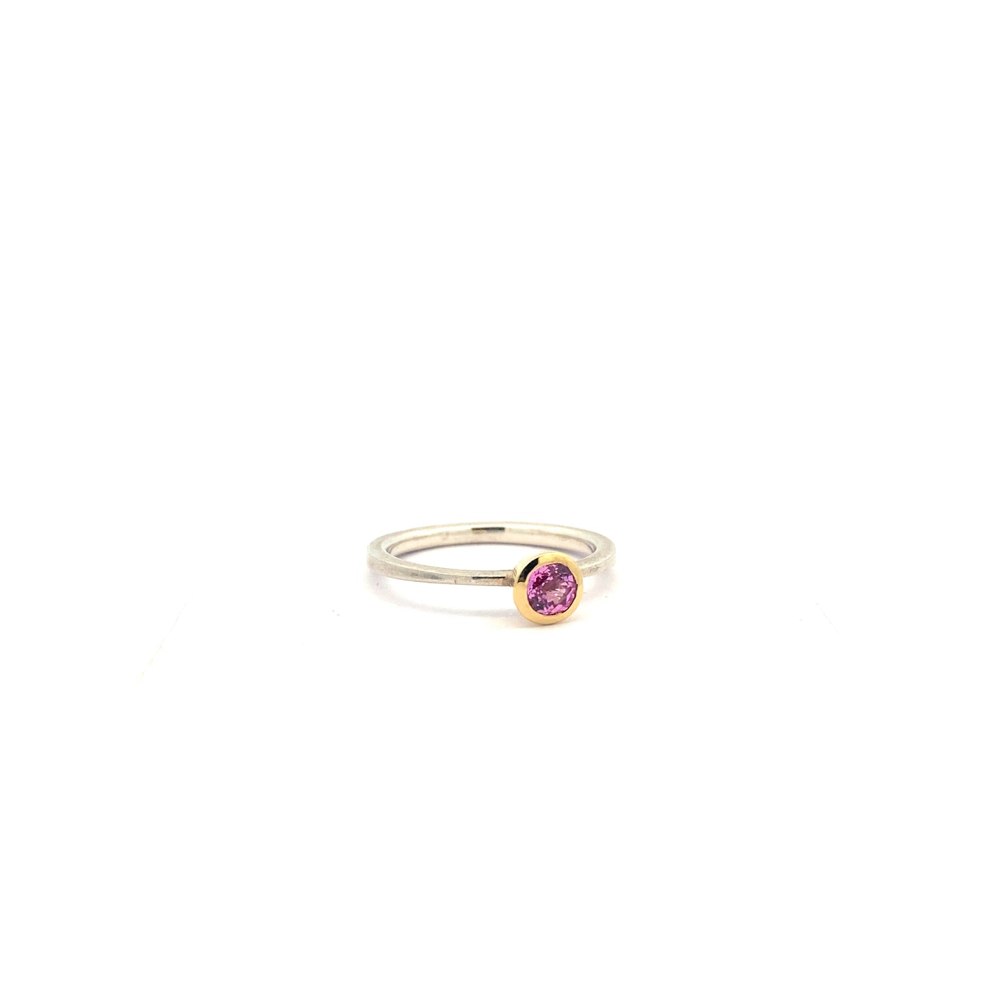 Elegant Pink Sapphire Ring with Tapered Band