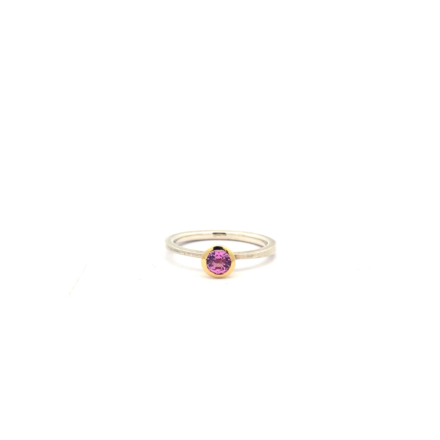Elegant Pink Sapphire Ring with Tapered Band