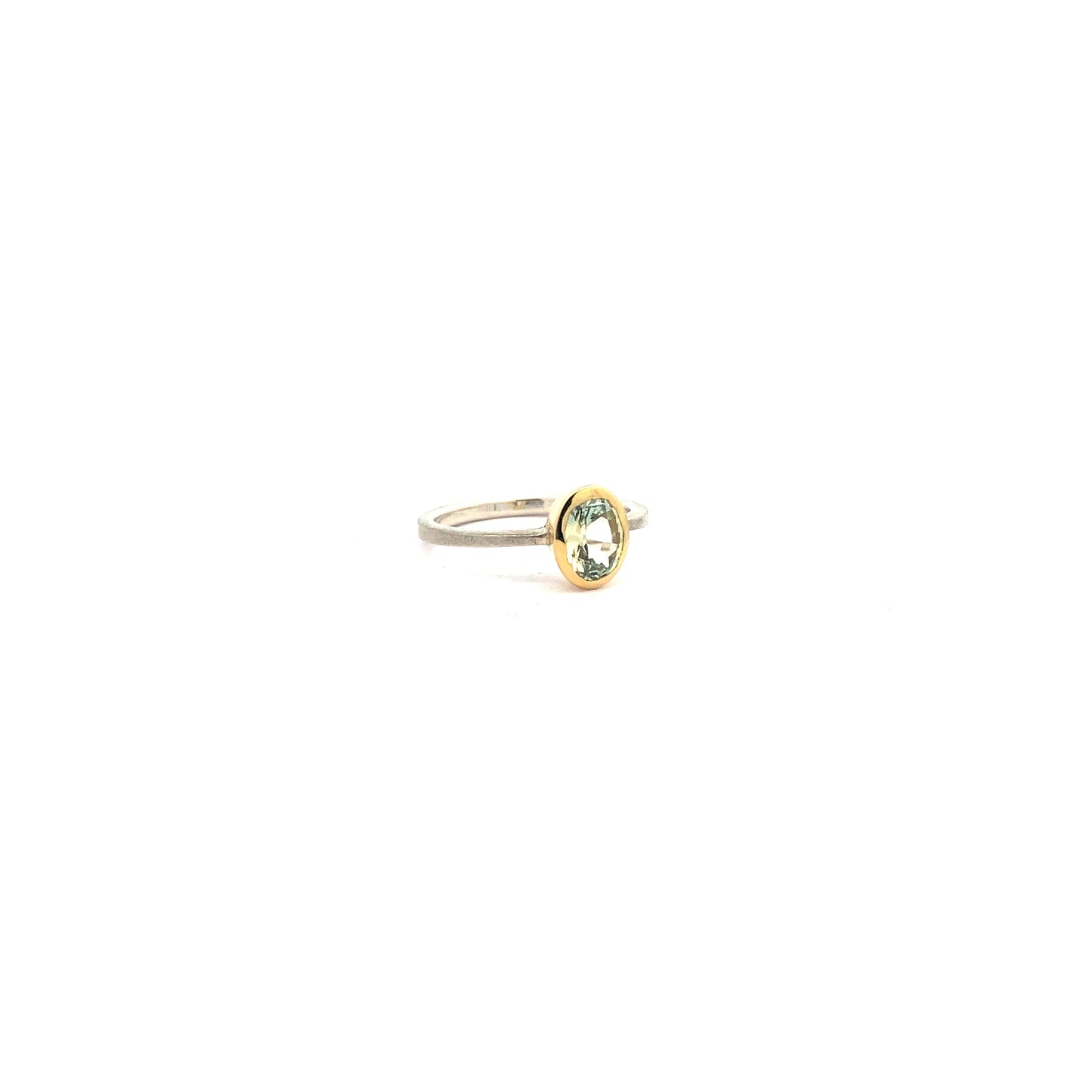 Pale Green Parti Sapphire Ring