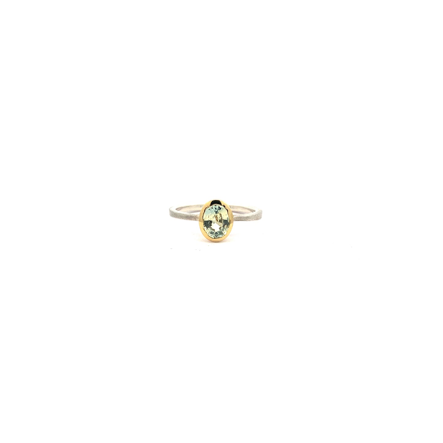 Pale Green Parti Sapphire Ring
