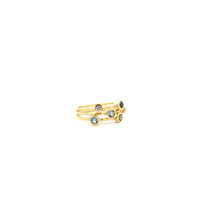 Aquamarine and Diamond Jazz Ring