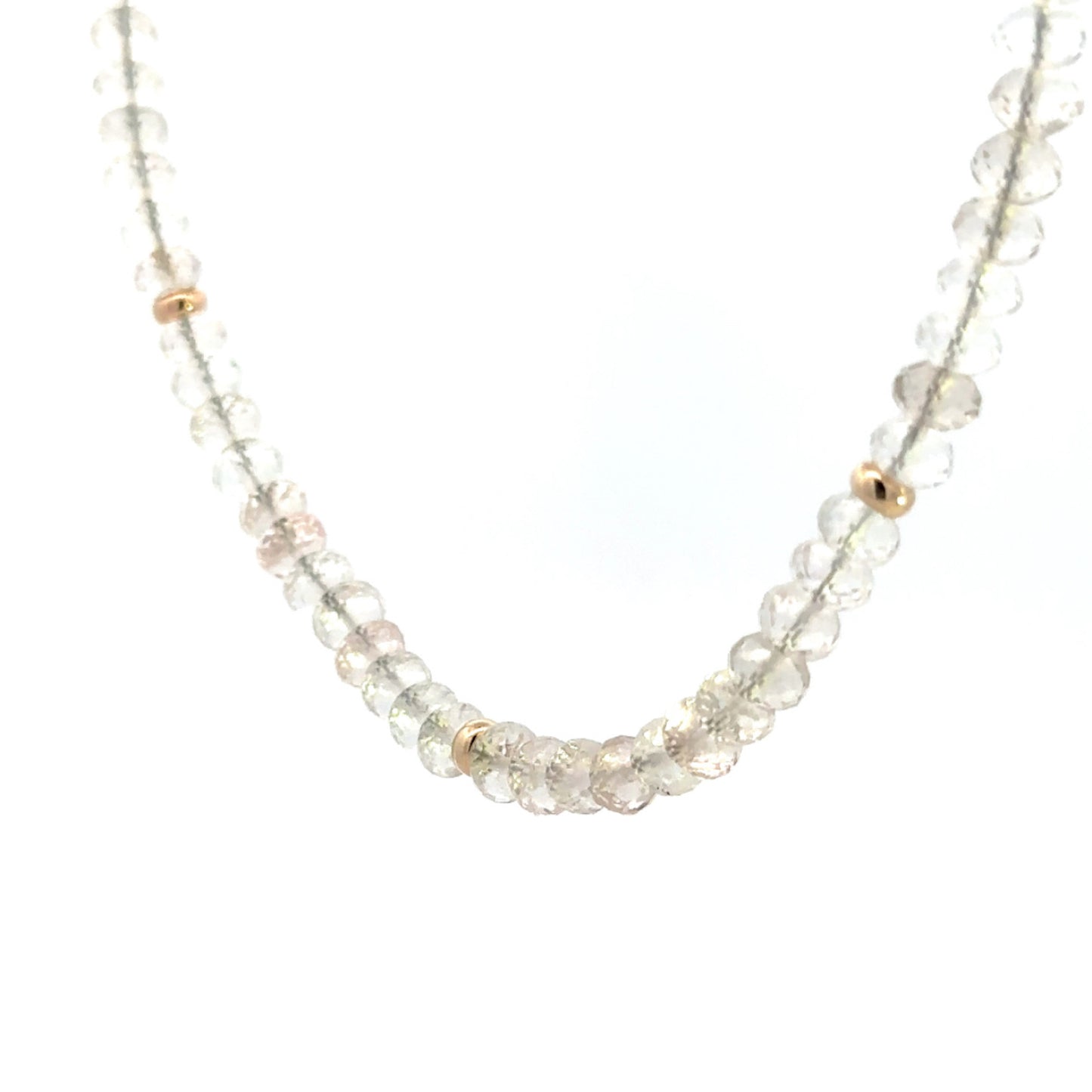 Rose Quartz and Gold Beaded Necklace