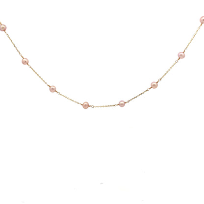 Pink Pearl Chain Necklace