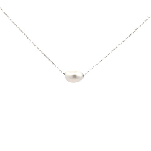 White Pearl and Silver Pendant