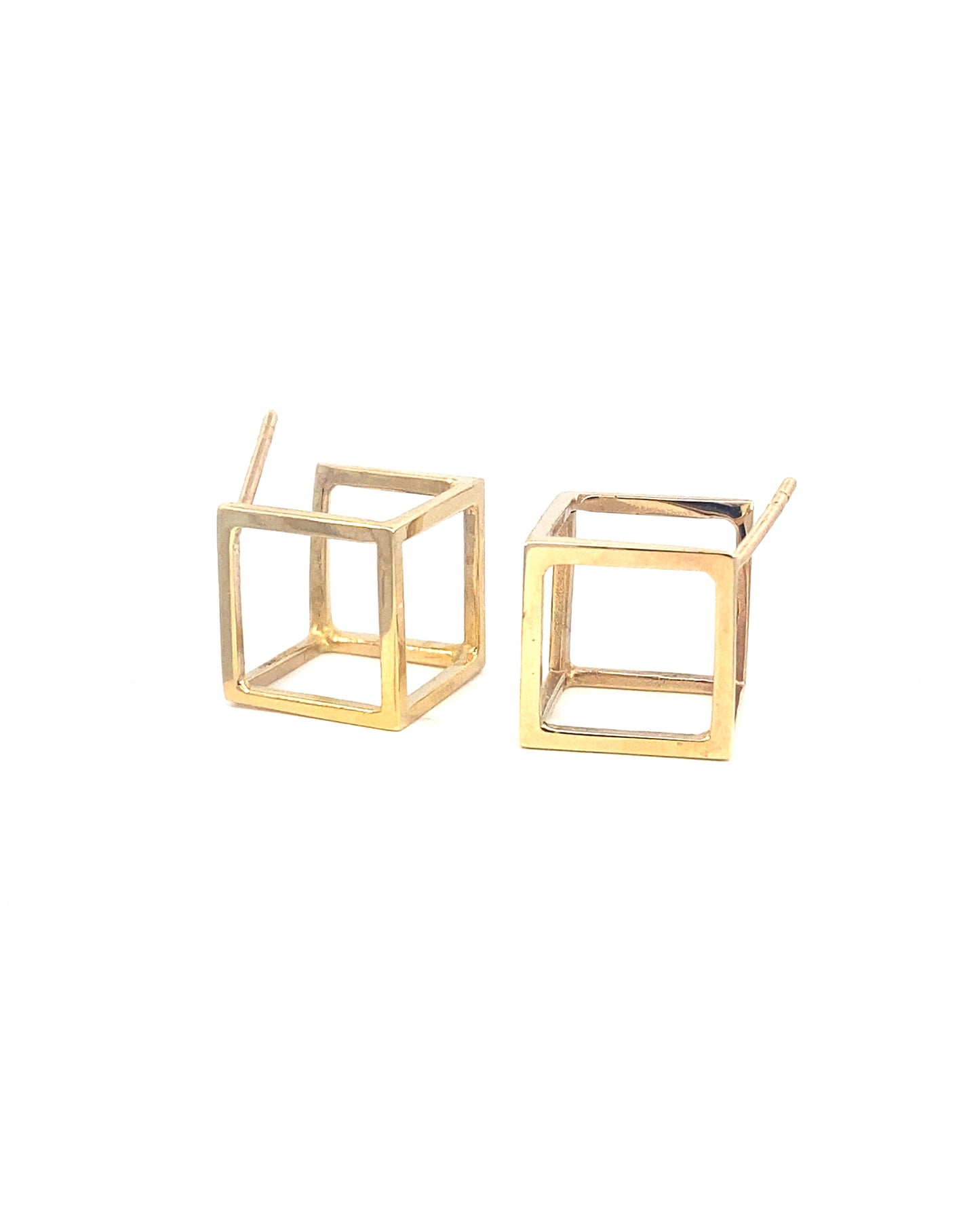 9ct Gold Cube Studs | Sterling Silver Cubes