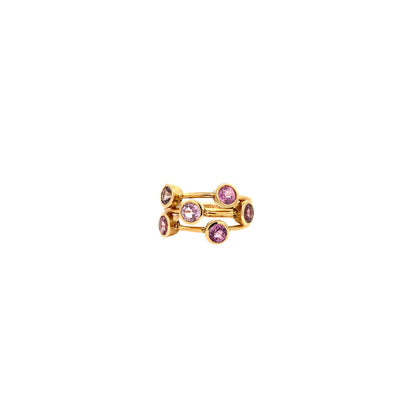 Pink Sapphire and Gold Jazz Ring