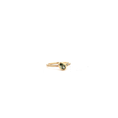 Green Montana Sapphire and Diamond Ring