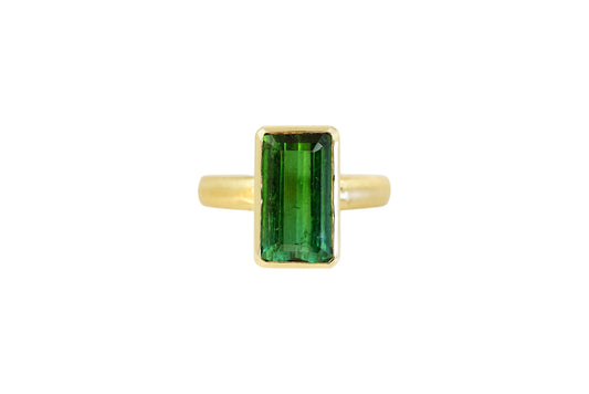 Bicolour Green Tourmaline Ring