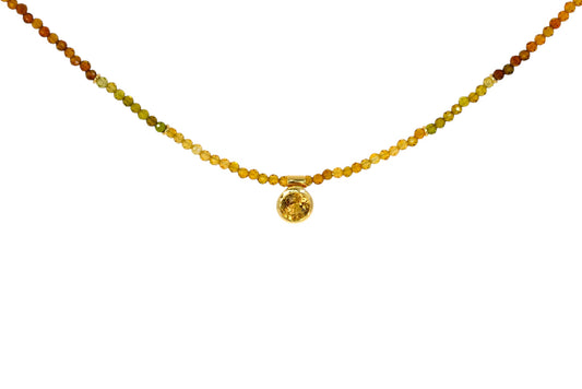 Yellow Sapphire & Tourmaline Bead Necklace