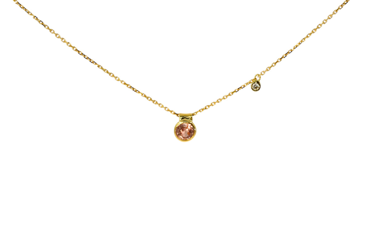 Peachy Pink Sapphire Sweetie Necklace