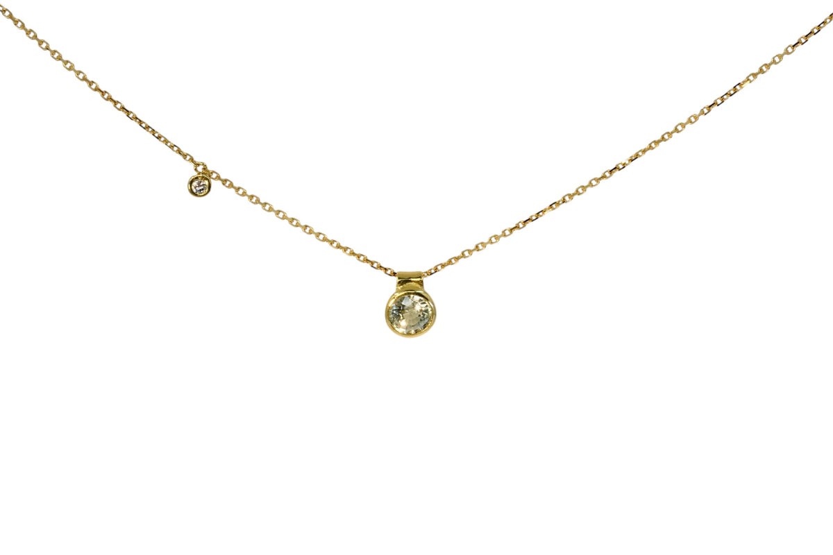 Pale Green Sapphire Sweetie Necklace
