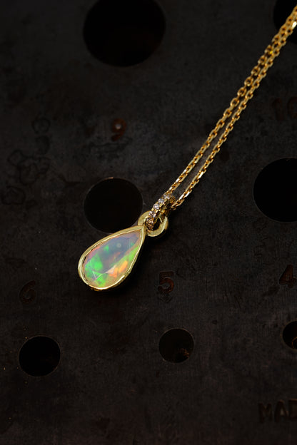 Opal and Diamond Pendant