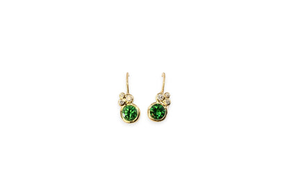 Tsavorite Garnet & Diamond Drop Earrings | Libby Rak Jewellery