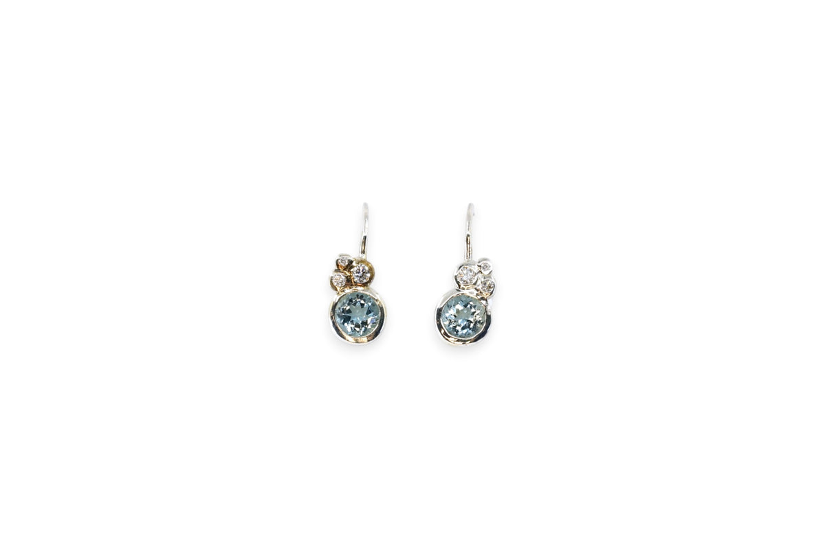 Aquamarine & Diamond Drop Earrings | Libby Rak Jewellery
