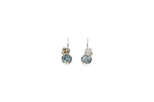 Aquamarine & Diamond Drop Earrings | Libby Rak Jewellery