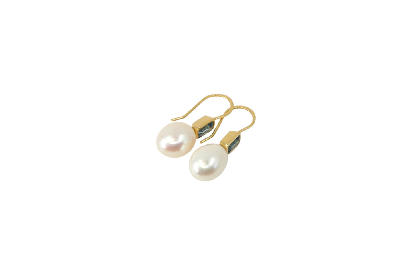 Aquamarine & Pearl Drop Earrings | Libby Rak Jewellery