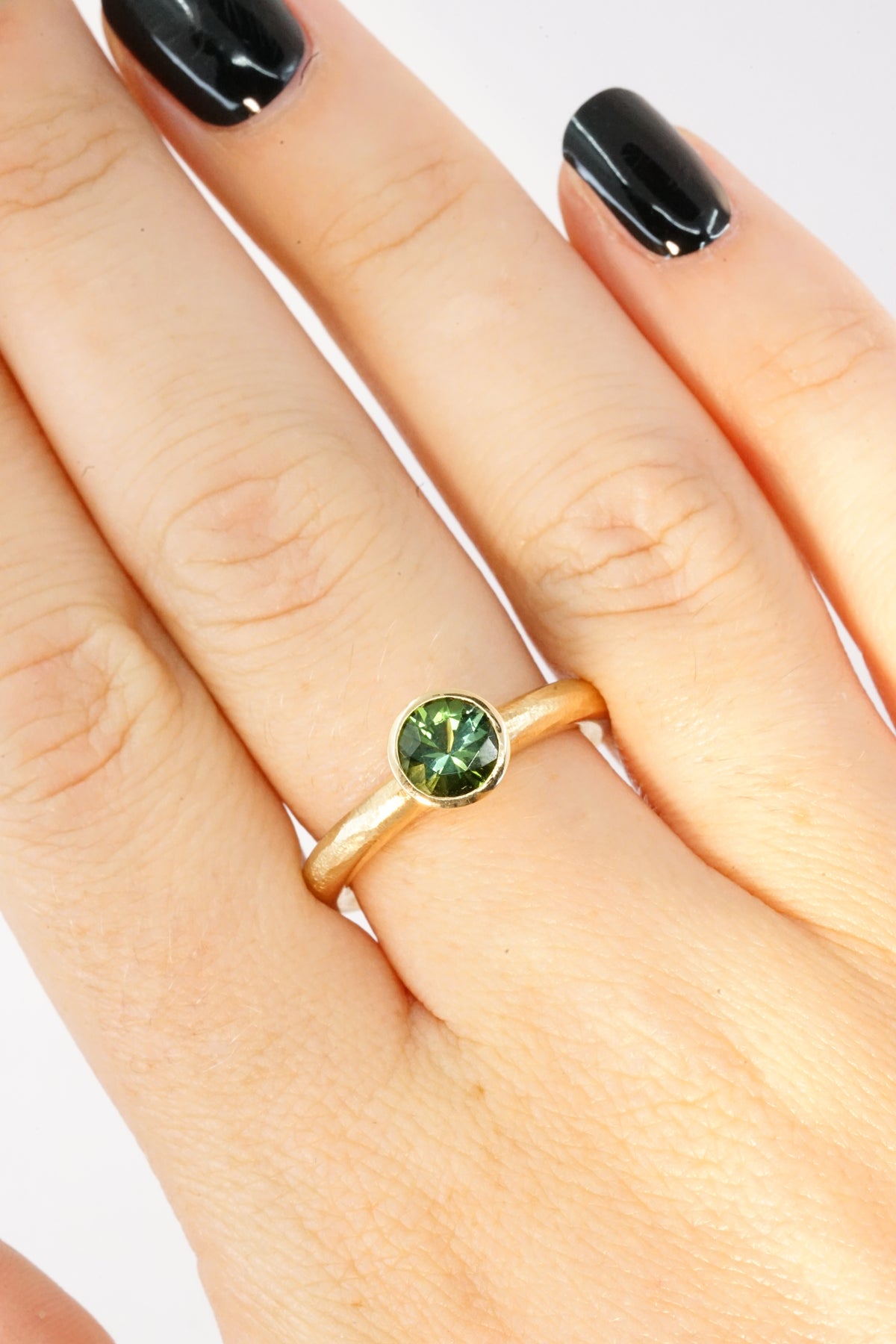 Green Tourmaline Halo Band Ring | Libby Rak Jewellery