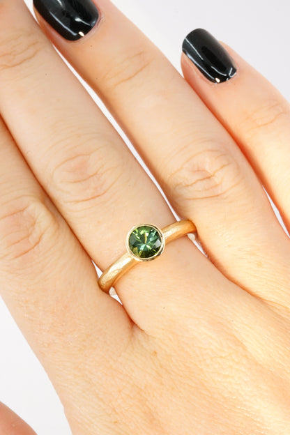 Green Tourmaline Halo Band Ring | Libby Rak Jewellery