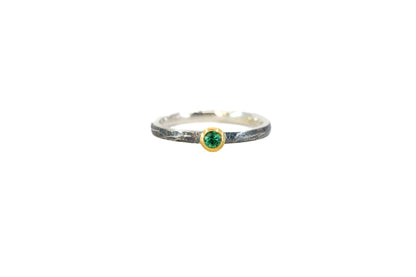 Emerald Stacking Blackened Ring