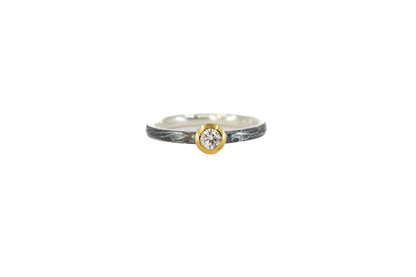 Diamond Stacking Blackened Ring