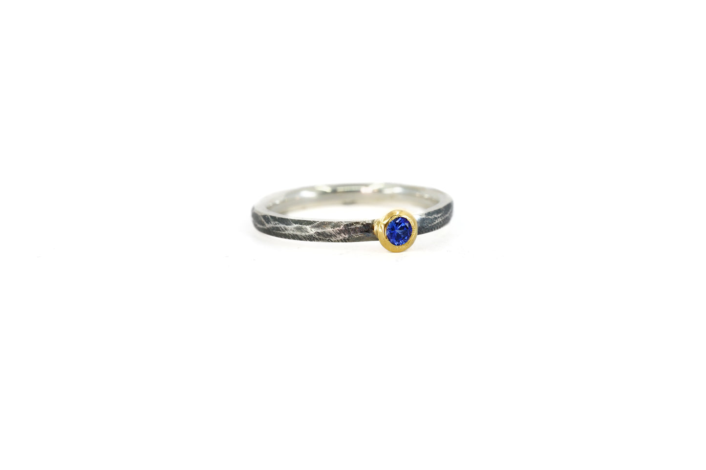 Sapphire Stacking Blackened Ring