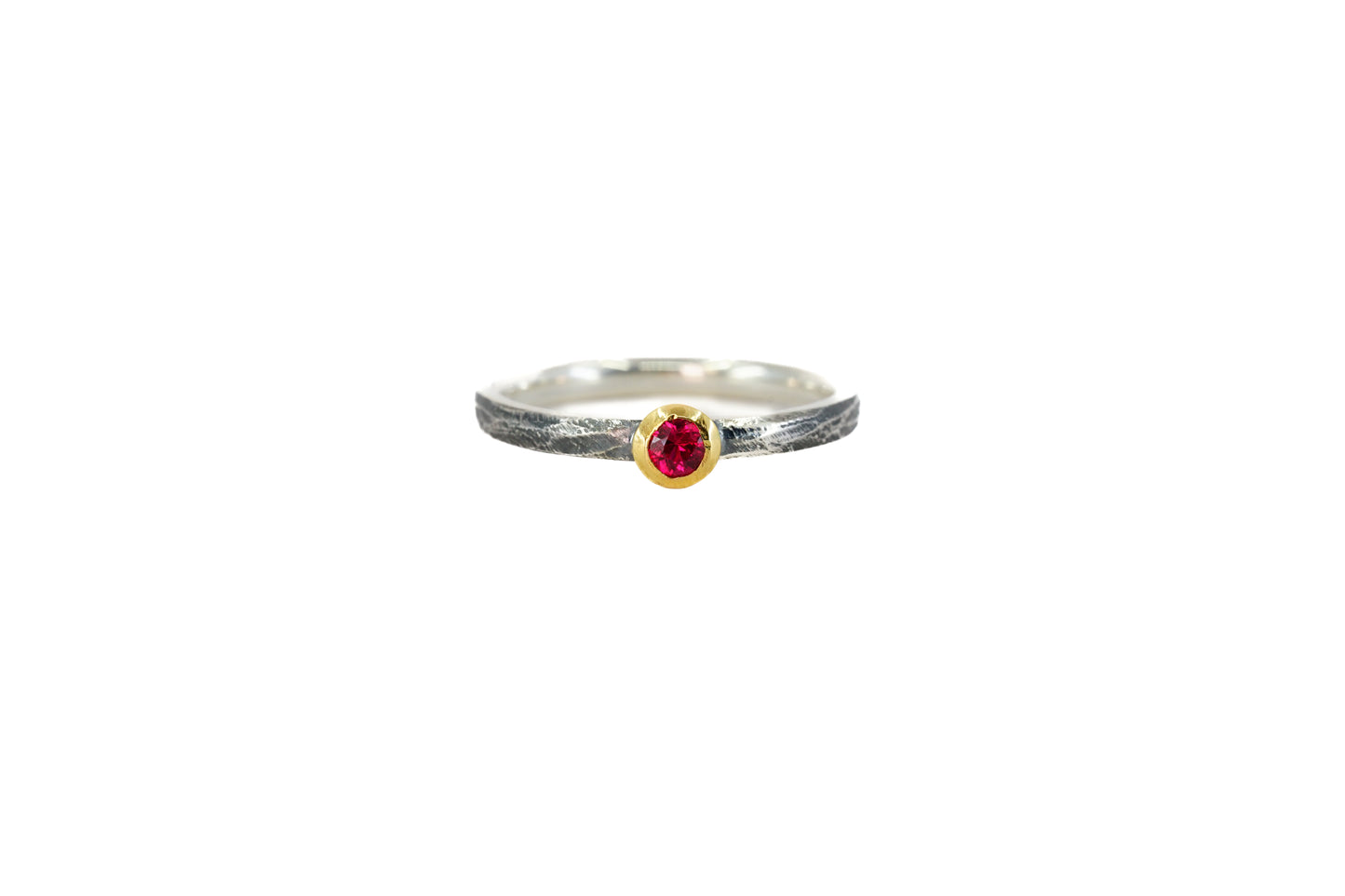 Ruby Stacking Blackened Ring