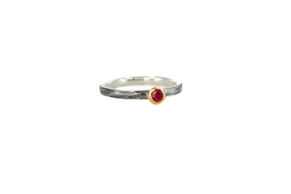 Ruby Stacking Blackened Ring