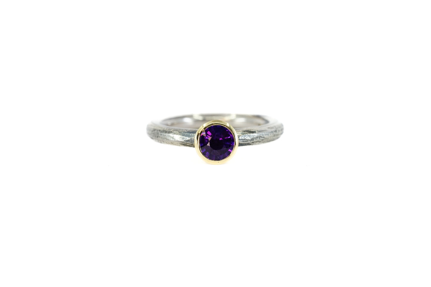 Purple Sapphire Blackened Ring