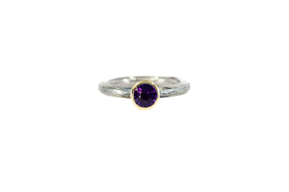 Purple Sapphire Blackened Ring