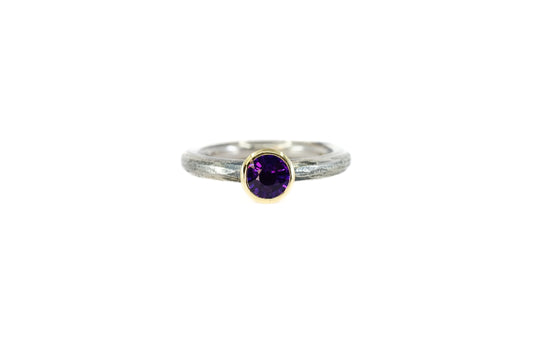 Purple Sapphire Blackened Ring