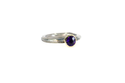 Purple Sapphire Blackened Ring