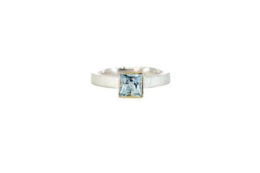 Princess Cut Aquamarine Ring