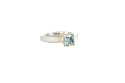 Princess Cut Aquamarine Ring