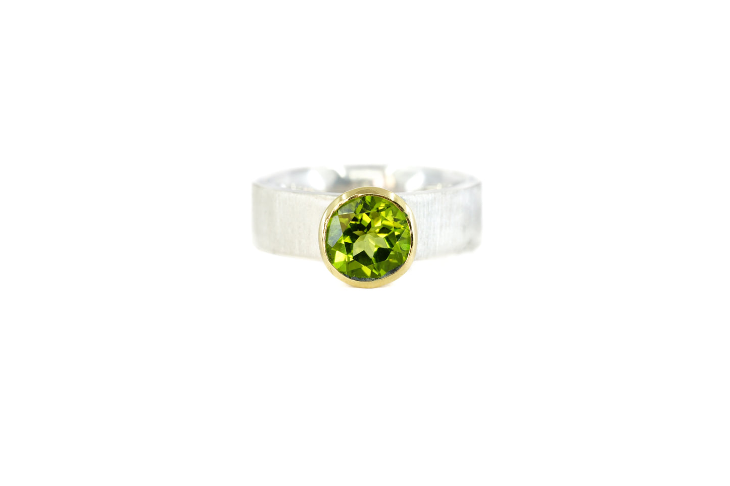 Bright Green Peridot Ring