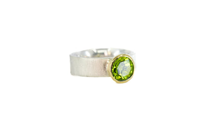 Bright Green Peridot Ring