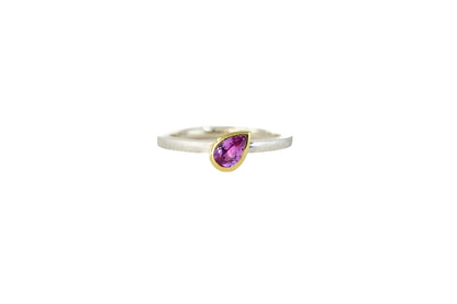 Pear Cut Pink Sapphire Stacking Ring