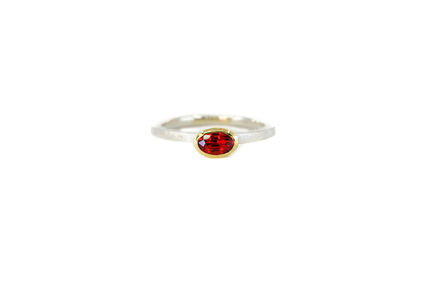 Deep Orange Sapphire Stacking Ring