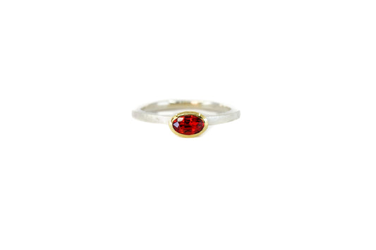 Deep Orange Sapphire Stacking Ring